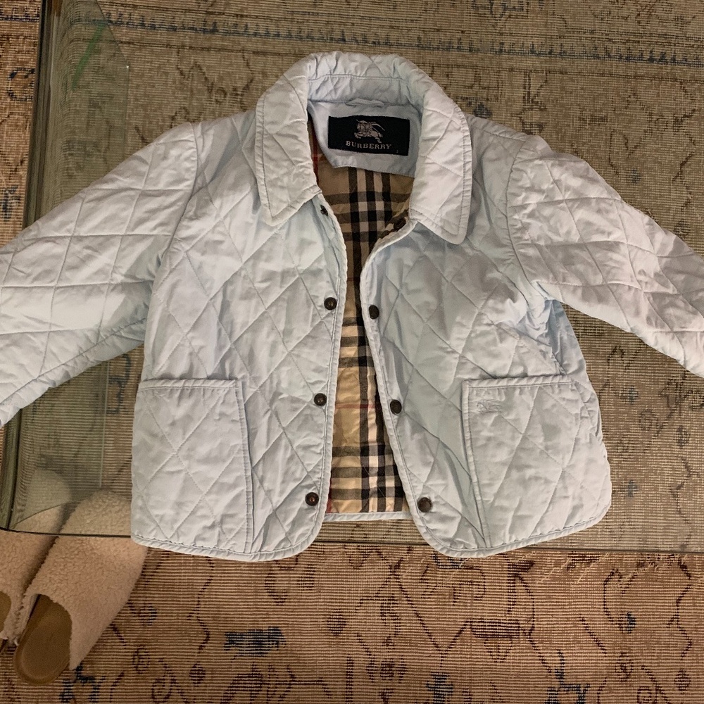 Burberry kids jacket in powder blue 3Y